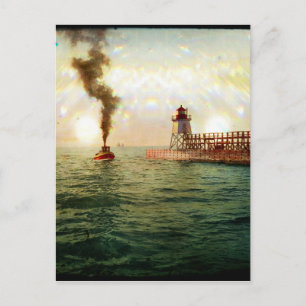 Hafeneingang, Charlevoix, Michigan um 1900 Postkarte