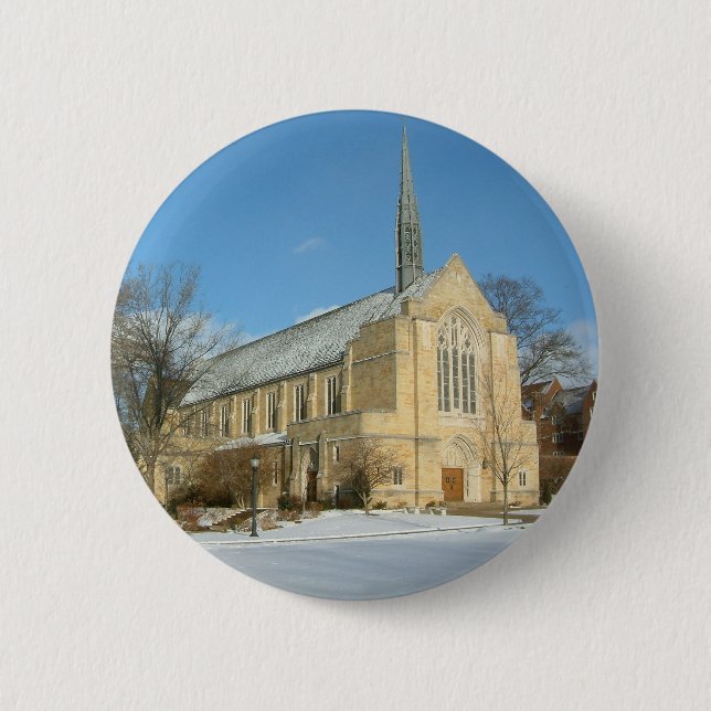 Hafenkapelle im Winter an der Grove City Uni Button (Vorderseite)