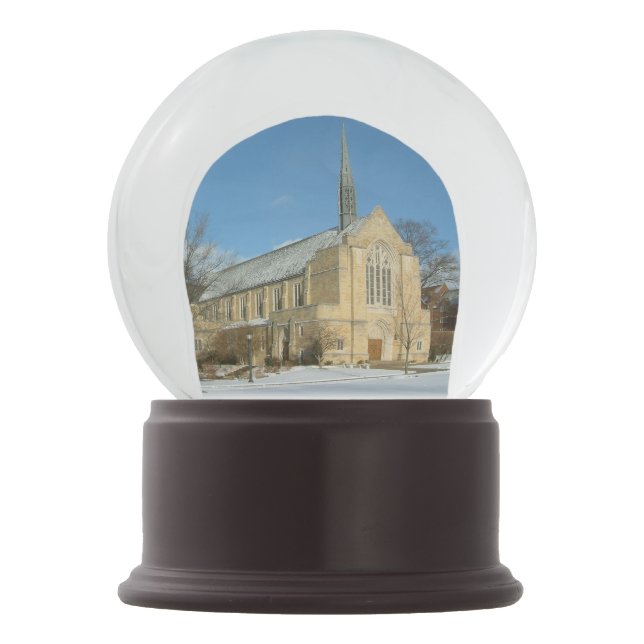 Hafenkapelle im Winter an der Grove City Uni Schneekugel (Vorderseite)