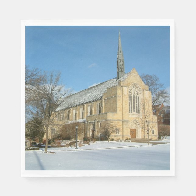 Hafenkapelle im Winter an der Grove City Uni Serviette (Vorderseite)