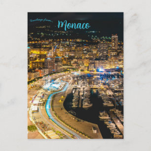 Hafenlichter in Monaco Postkarte