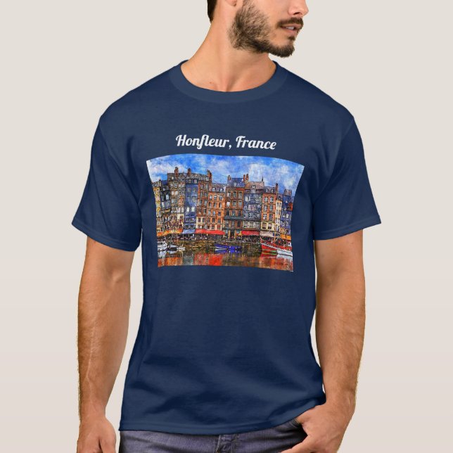 Hafenpromenade von Honfleur in Normandie, Frankrei T-Shirt (Vorderseite)