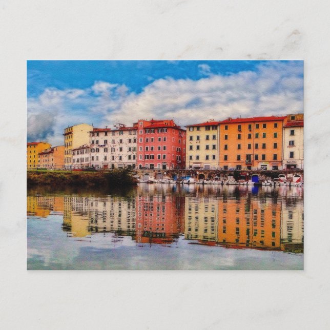 Hafenreflektionen (gestrichen) postkarte (Vorderseite)