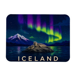 Hafenrobben unter dem Aurora Island Flexi Magnet