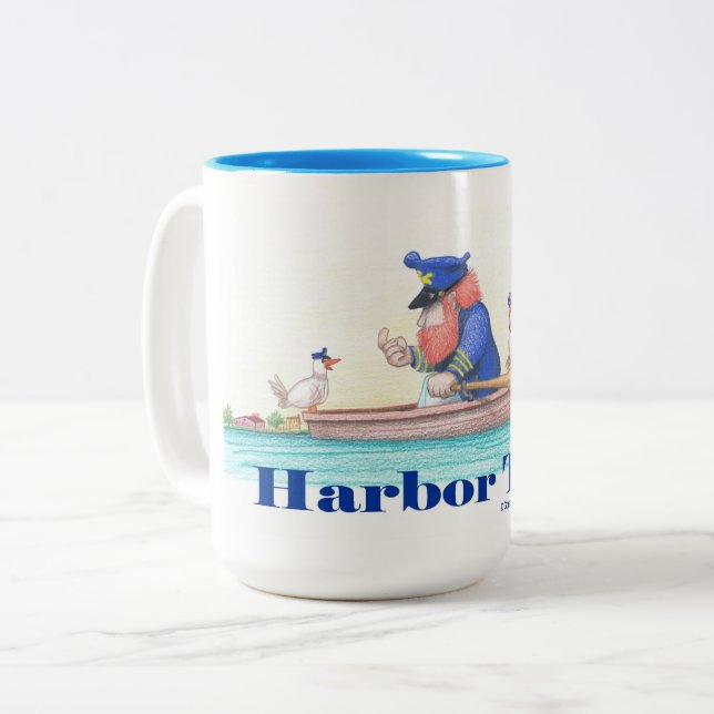 Hafenrundfahrt Zweifarbige Tasse (Vorderseite Links)