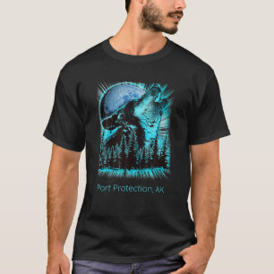 Hafenschutz Alaska Howling Wolf Moon Forest Na T-Shirt