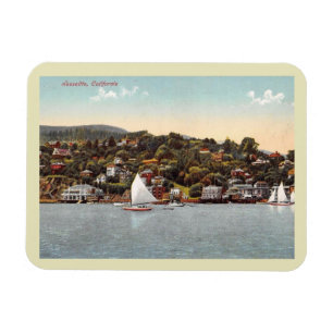 Hafensegelboote, Sausalito, Kalifornien Vintage Magnet