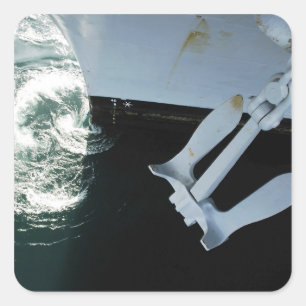 Hafenseite Mark II Stockless Anker Quadratischer Aufkleber