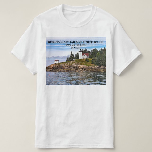 Hafenstadt Brurnt Leuchtturm, Maine T - Shirt (Design vorne)