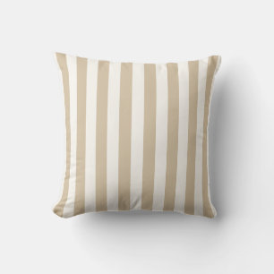Hafer-Beige und Weiß Nursery Stripe Kissen
