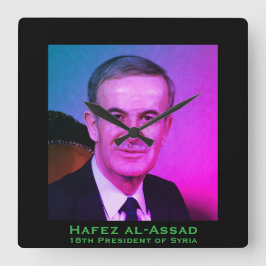 Hafez al-Assad, Präsident der Arabischen Republik Quadratische Wanduhr