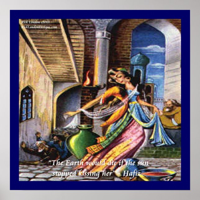 Hafiz Sun Kissing Earth Liebe Zitat Poster (Vorne)