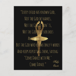 Hafiz Zitat über Tanz Golden Ballet Tänzer Postkarte