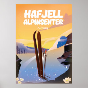Hafjell Alpinsenter Norwegen schönes Skiplakat. Poster
