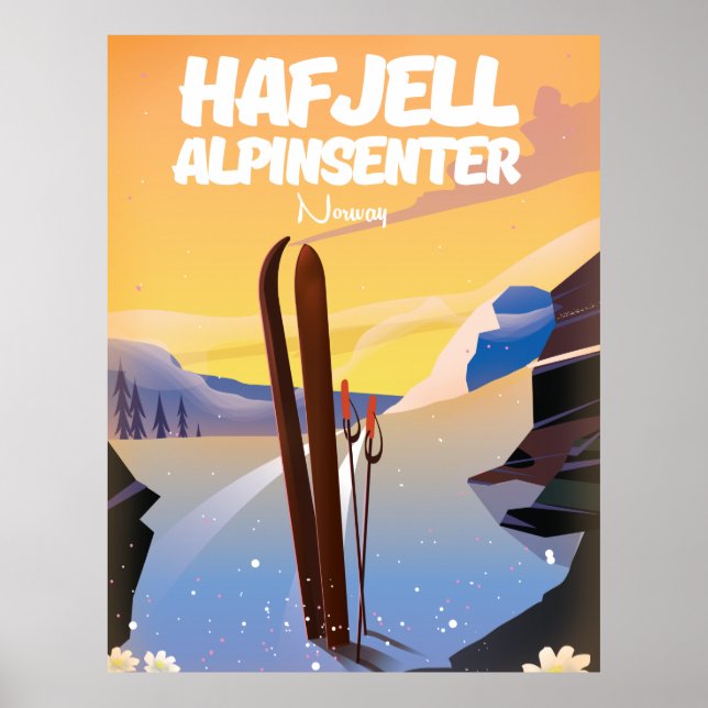 Hafjell Alpinsenter Norwegen schönes Skipposter. Poster (Vorne)