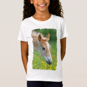 Haflinger Horse Niedlich Foal Blume Foto für Mädch T-Shirt