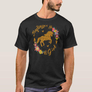 Haflinger Mädchen süß floral leopard Haflinger Pfe T-Shirt