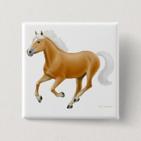 Haflinger Palomino-PferdeButton-Weiß