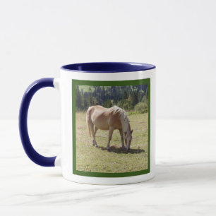 Haflinger Palomino Pony im Foto der Sommerweiden Tasse