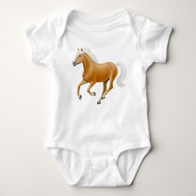 Haflinger Palomino-Pony-Säuglings-Einteiler Baby Strampler (Vorderseite)