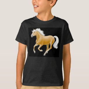Haflinger Palomino-Pony scherzt dunklen T - Shirt