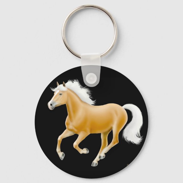 Haflinger Palomino Schlüsselanhänger Black (Vorderseite)