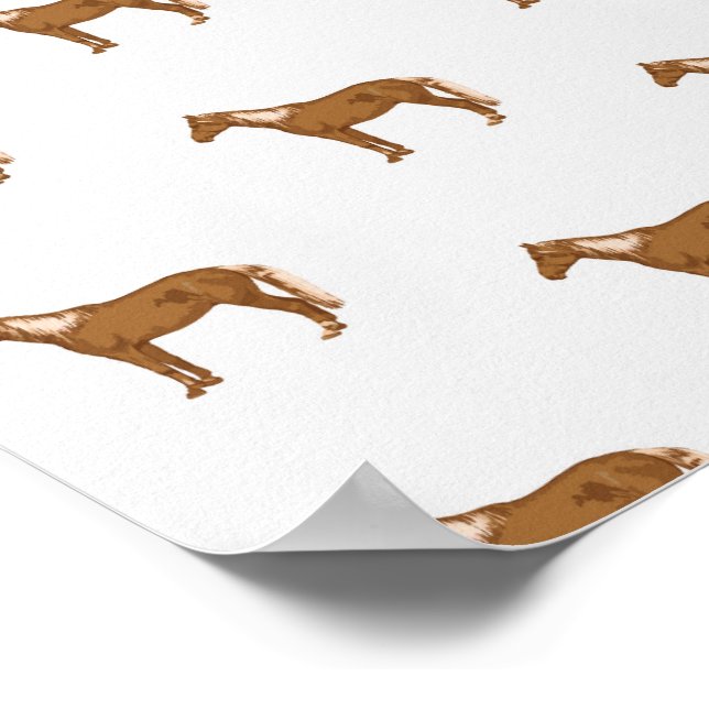 Haflinger Pferd Reitsport Malerei Tiere Liebhaber Poster (Ecke)