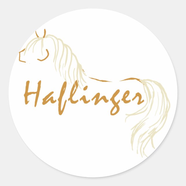 Haflinger Pferd Runder Aufkleber (Vorderseite)
