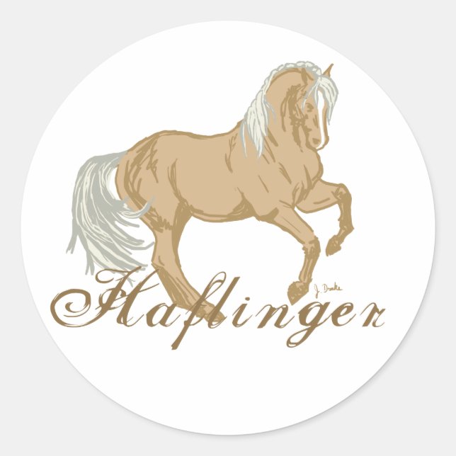 Haflinger Pferd Runder Aufkleber (Vorderseite)