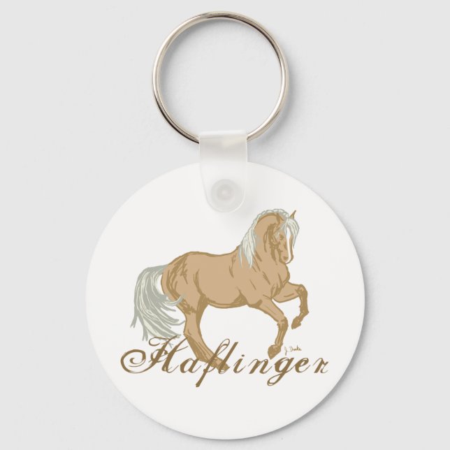 Haflinger Pferd Schlüsselanhänger (Vorderseite)