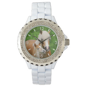 Haflinger Pferde Niedlich Foal Kiss Mum - Wählsche Armbanduhr