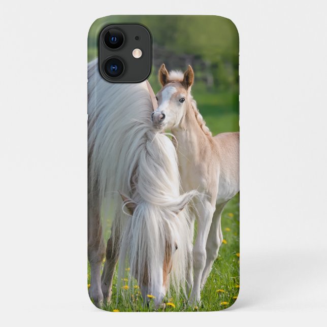 Haflinger Pferde Niedliche Babyfohle mit Mama-Foto Case-Mate iPhone Hülle (Rückseite)