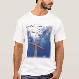Haften Sie dem alten schroffen Kreuz an T-Shirt