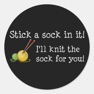Haften Sie eine Socke in ihr! Aufkleber