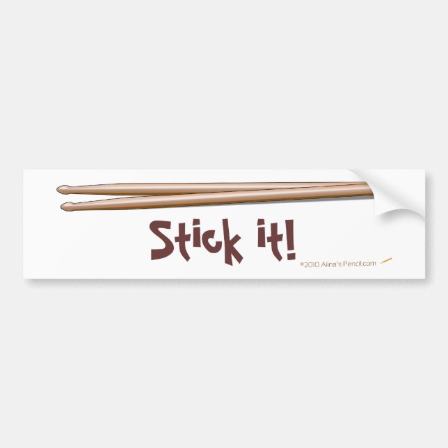 Haften Sie es der lustige Drumsticks, der Autoaufkleber (Vorne)