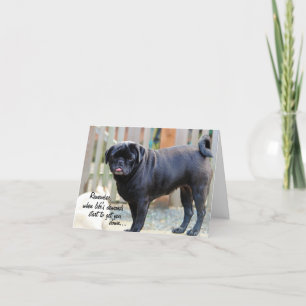 "Haften Sie heraus Ihre Zunge-" Mops-Karte Feiertagskarte