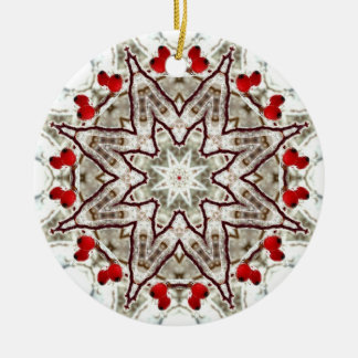 Hagebutten auf Eis Keramikornament