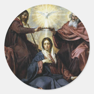 HAGEL-HEILIGE KÖNIGIN RUNDER AUFKLEBER