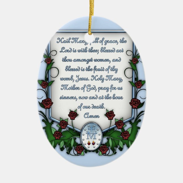 Hagel Mary Keramikornament (Vorne)