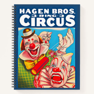 Hagen Brothers Circus Poster der 1950er Jahre Notizbuch