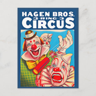 Hagen Brothers Circus Poster der 1950er Jahre Postkarte