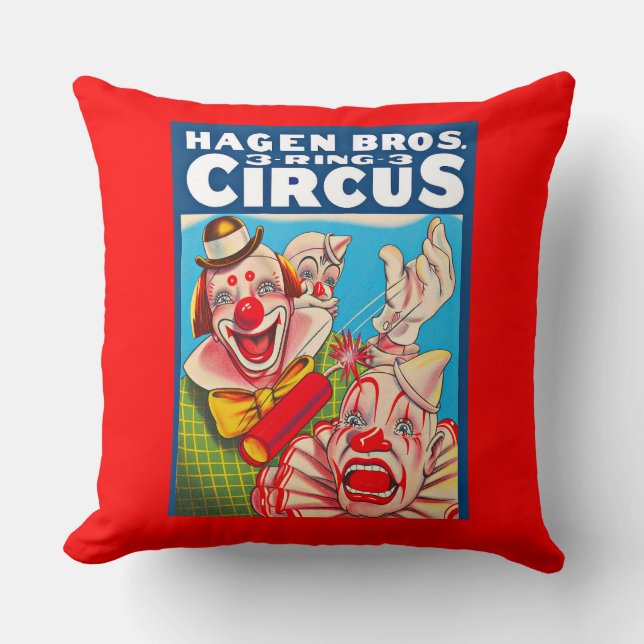 Hagen Brothers Circus-Poster der 50er Jahre Kissen (Vorderseite)