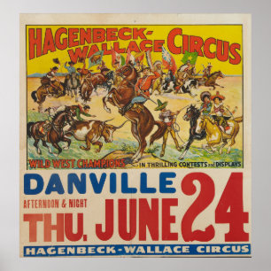 Hagenbeck-Wallace Circus Poster mit Snipe