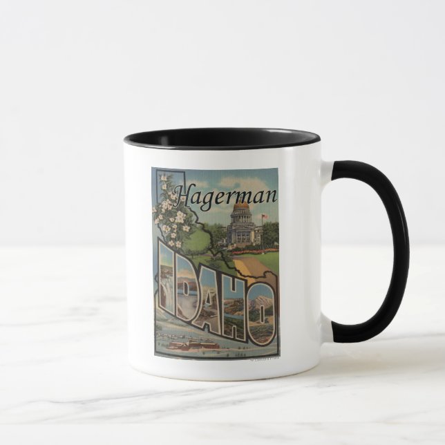 Hagerman, Idaho - Große Briefszenen Tasse (Rechts)