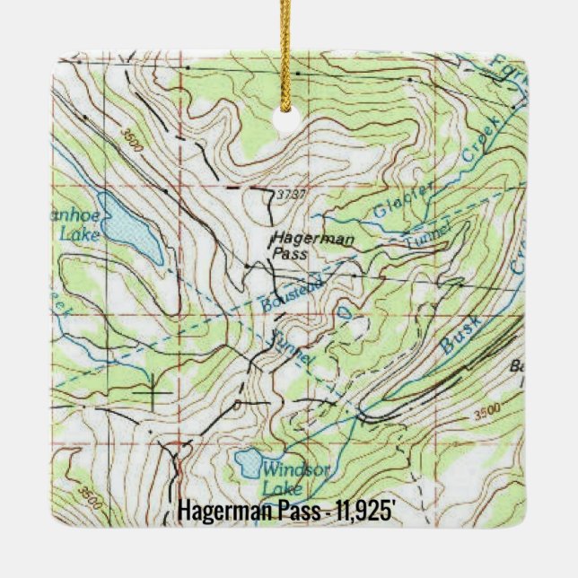Hagerman Pass Colorado Topo Keramikornament (Rückseite)