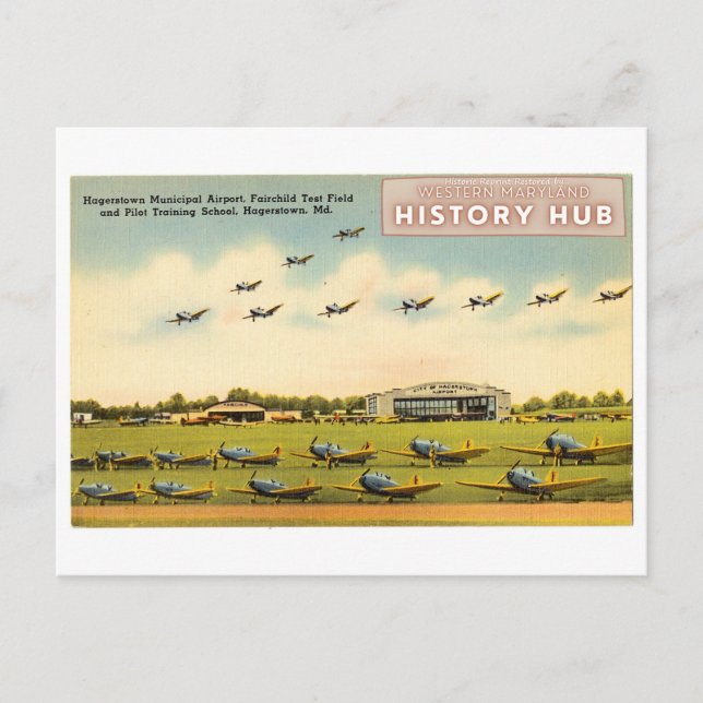 Hagerstown Airport Historic Reprint Postcard Postkarte (Vorderseite)