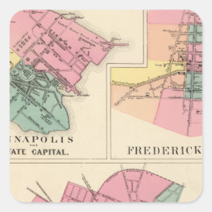 Hagerstown, Annapolis, Frederick Quadratischer Aufkleber
