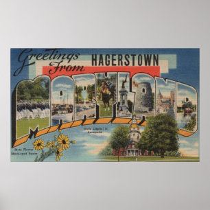 Hagerstown, Maryland - große Buchstabe-Szenen Poster
