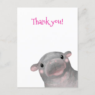 Haggis das niedliche Baby Hippo danke Postcard Postkarte