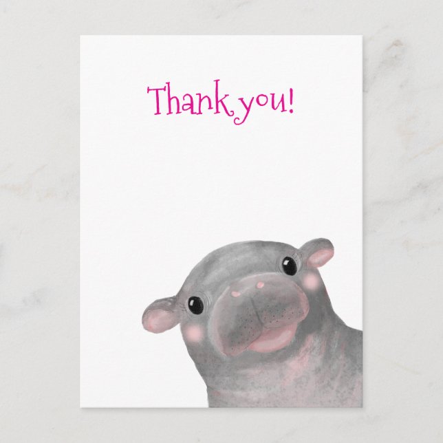 Haggis das niedliche Baby Hippo danke Postcard Postkarte (Vorderseite)